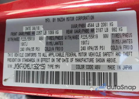 2018 Mazda Cx-5 Grand Touring from USA, damaged, VIN JM3KFADM6J1392169